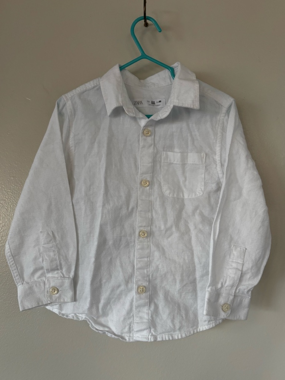 White Cotton Long Sleeve Button up